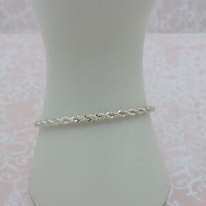 Silver Plated Rope Chain Bracelet